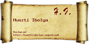 Huszti Ibolya névjegykártya